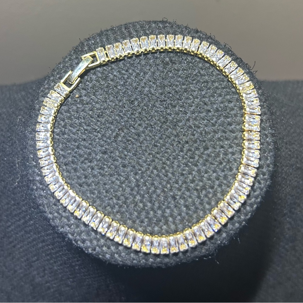 Giani Bernini Gold over .925 Silver Baguette CZ Tennis Bracelet